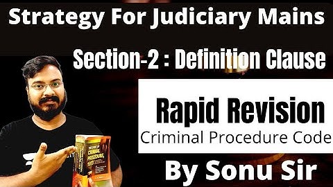 Strategy For Judiciary Mains | CRPC Revision Series | Sec-2 Of Criminal Procedure Code 1973