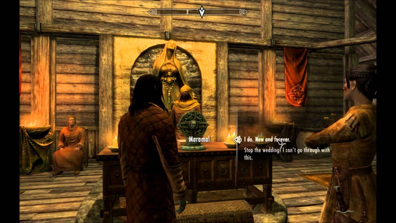 What happens if you stop the wedding in Skyrim?