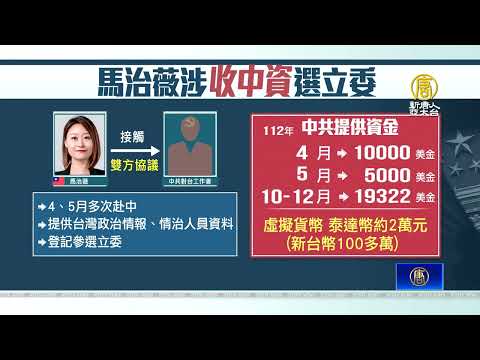 馬治薇收中資百萬選立委 檢起訴求刑3年8月