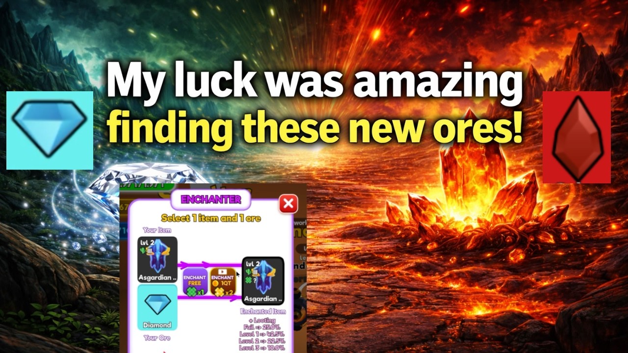 I had AMAZING luck enchanting the new ores! (Diamond + Ruby)