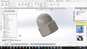 How to design Dome nut / Crown nut in Solidworks