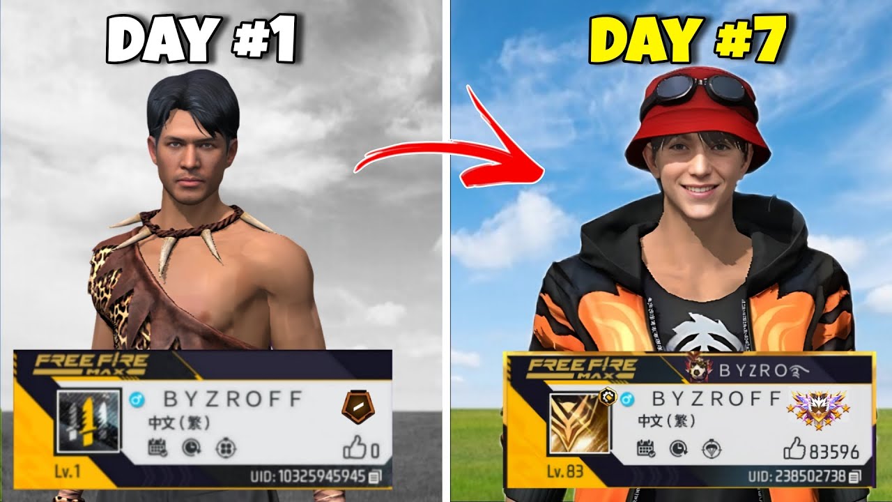 Transforming My 5 Year's Old Noob I'd Into A Pro I'd In Just 7 Days 😱 - Garena Free Fire 