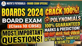 Class 10 Maths: Polynomials Important Questions 2026 | Polynomials Class 10 Part 2 🔥