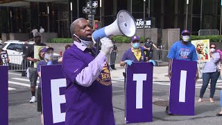 Workers protest racial inequality on day of national strike