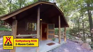 VIRTUAL TOUR Gettysburg KOA 2-Room Cabin Walkthrough