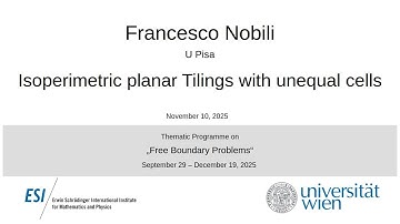 Francesco Nobili - Isoperimetric planar Tilings with unequal cells
