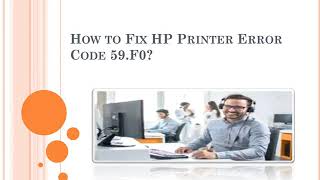 how to fix hp printer error code 59 f0