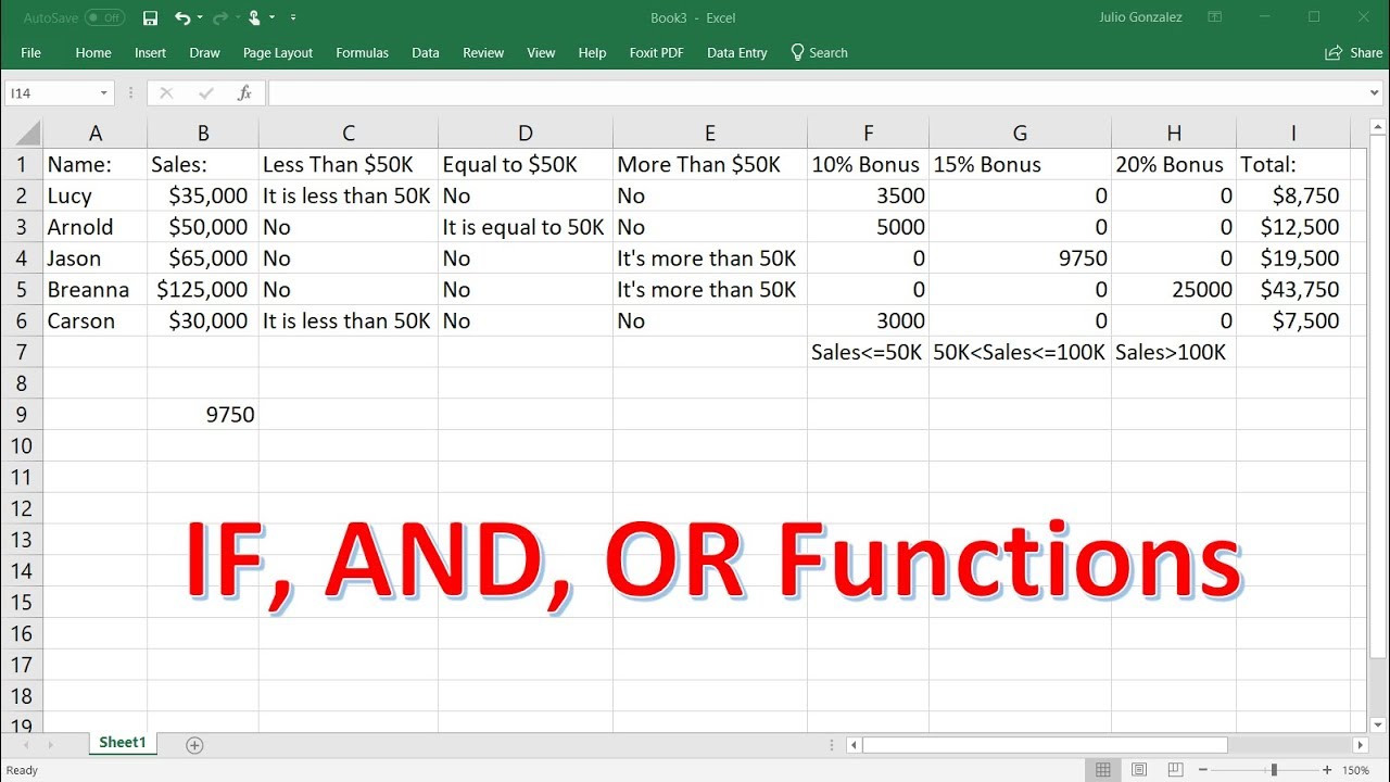 Excel If Formula - Nested If AND OR Functions