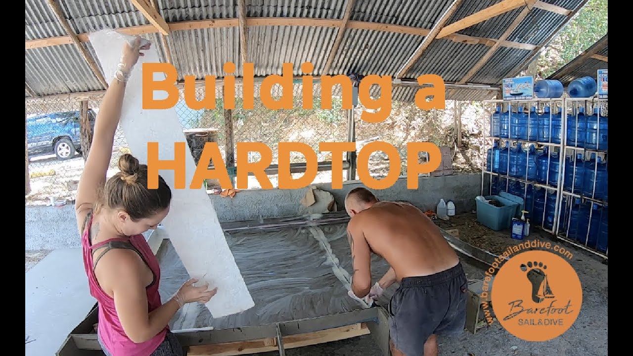 How to: Build a Hardtop for a Hurricane Damaged Catamaran Part 3 (S2 E17 Barefoot Sail and Dive)