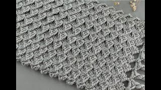 كروشيه غرزة شتوية مجسمة لعمل كوفية / بطانية بيبى / ملابس Crochet Stitches