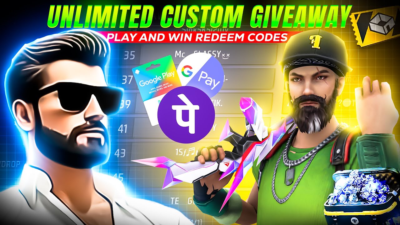 WIN BIG in 1v4 and 1v3 Custom Room Giveaways on Free Fire Live #live # ...