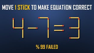 Move 1 Stick To Make Equation Correct-New Full 7