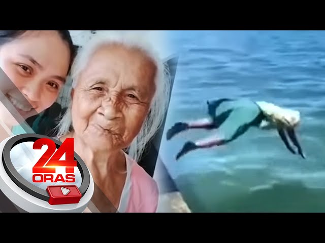 88-year-old lola goes viral after fearlessly diving at Ormoc pier | 24 Oras class=