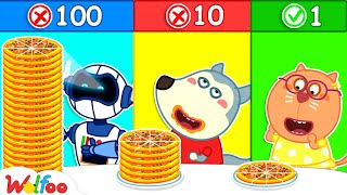 Wolfoo Plays 100 Layers Food Challenge with Robot Copy  Learn Good Habits for Kids | Wolfoo Channel