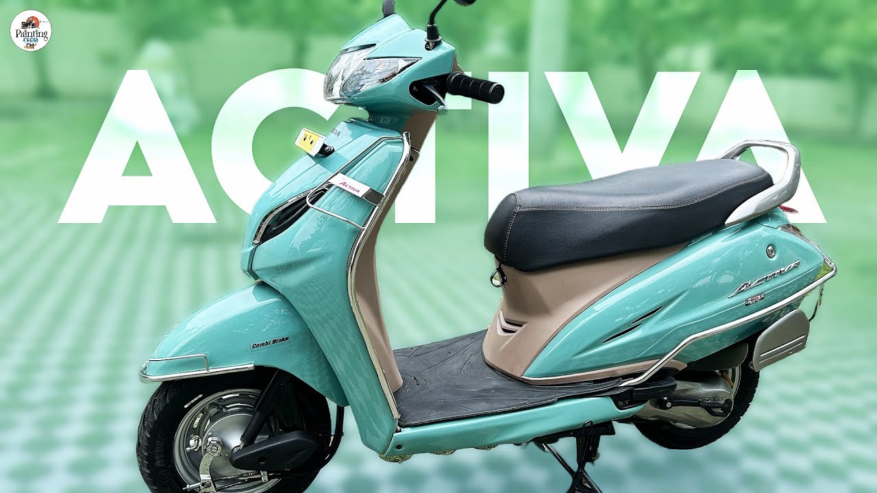 Modified Activea Honda Activa Peacock Blue Glassy Finish Modified • PaintingFromCm - YouTube