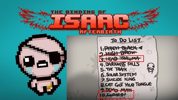 The cursed and head trauma challenge in the binding of isaac afterbirth plus