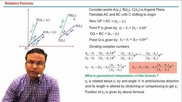Complex numbers | Rotation formula  | JEE Video lectures by Ghanshyam tewani