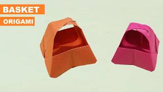 HOW TO MAKE A FRUIT BASKET FROM PAPER | CUTE BASKET ORIGAMI TUTORIAL