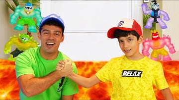 Jason bermain dengan mainan baru dari Heroes Of Goo Jit Zu dan battle dengan Bakugan