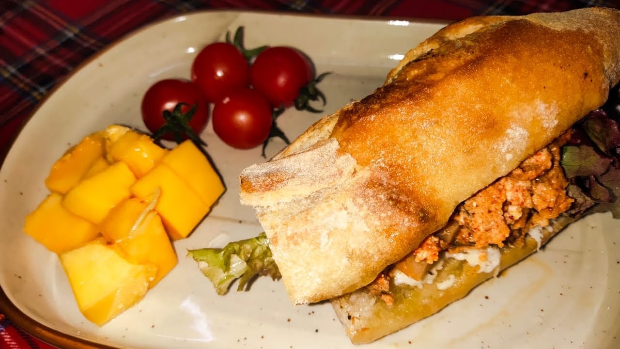 Baguette With Kimchi & Egg Sandwich!