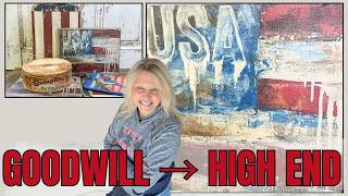 Goodwill Thrift Flip → High-End Patriotic Decor 🇺🇸 (Don’t Miss This Campfire Tin!)