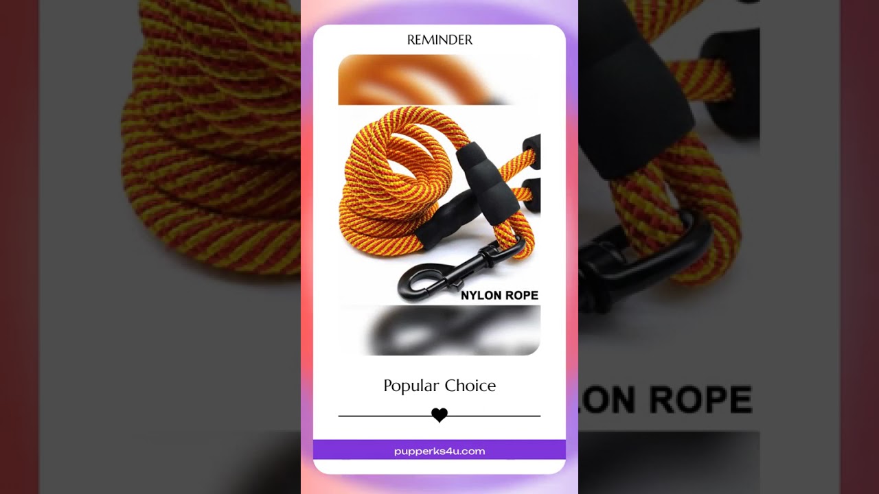 Heavy Duty Rope Dog Leash, 3/4/5/6/7/8/10/12/15 FT Nylon Pet Leash, Soft Padded Handle Thick Lead...