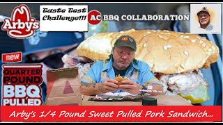 Arby's New 1/4 pound Sweet Pulled Pork Sandwich Taste Test Review!! #arbys #tastetest #pulledpork