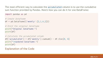 Solving the accumulated Calculation Issue in Pandas DataFrames