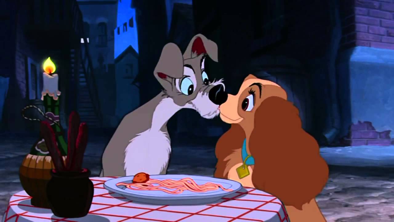 Disney Dog Spaghetti Kissing YouTube