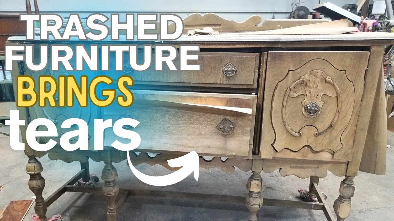 Эпизод 129 Я нашёл этот ПЕЧАЛЬНЫЙ 🥺 антикварный буфет в мусорке и отреставрировал его