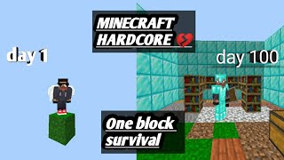 I SURVIVED 100 DAYS IN MINECRAFT ONEBLOCK HARDCORE WORLD #minecraft #viral #subscribe #youtube