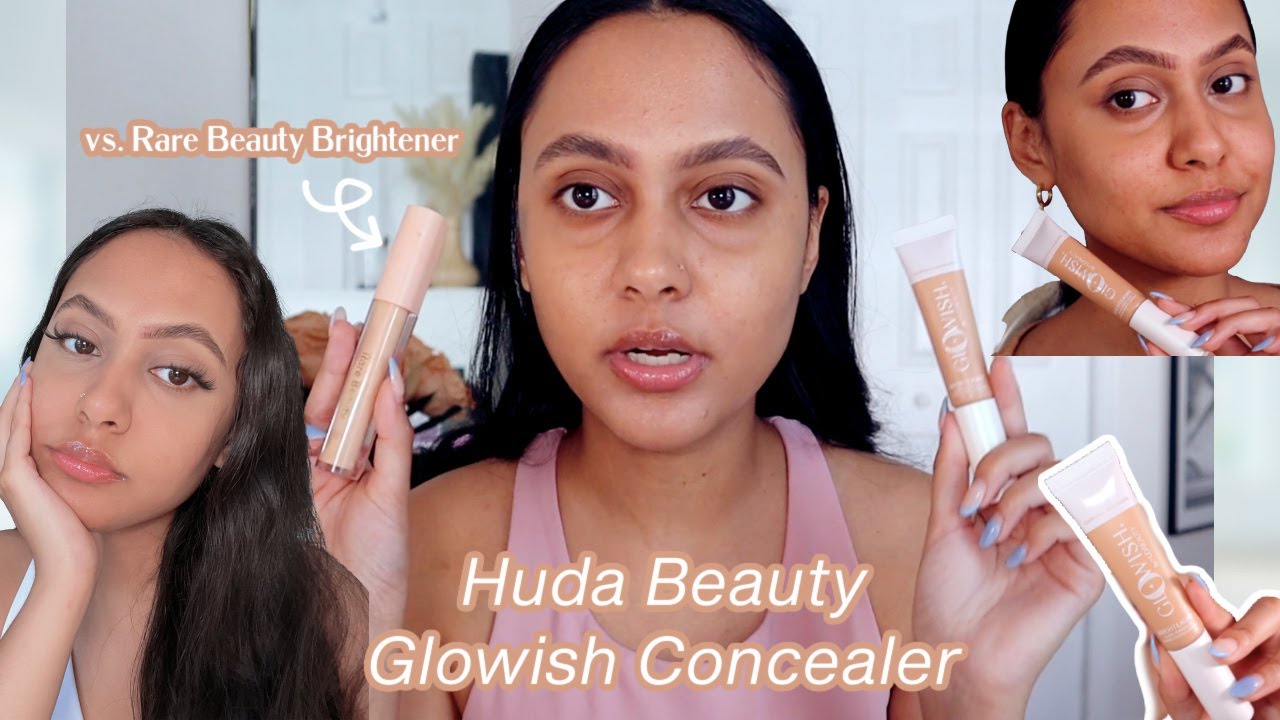 NEW! Huda Beauty Glowish Concealer vs Rare Beauty Brightener Wear