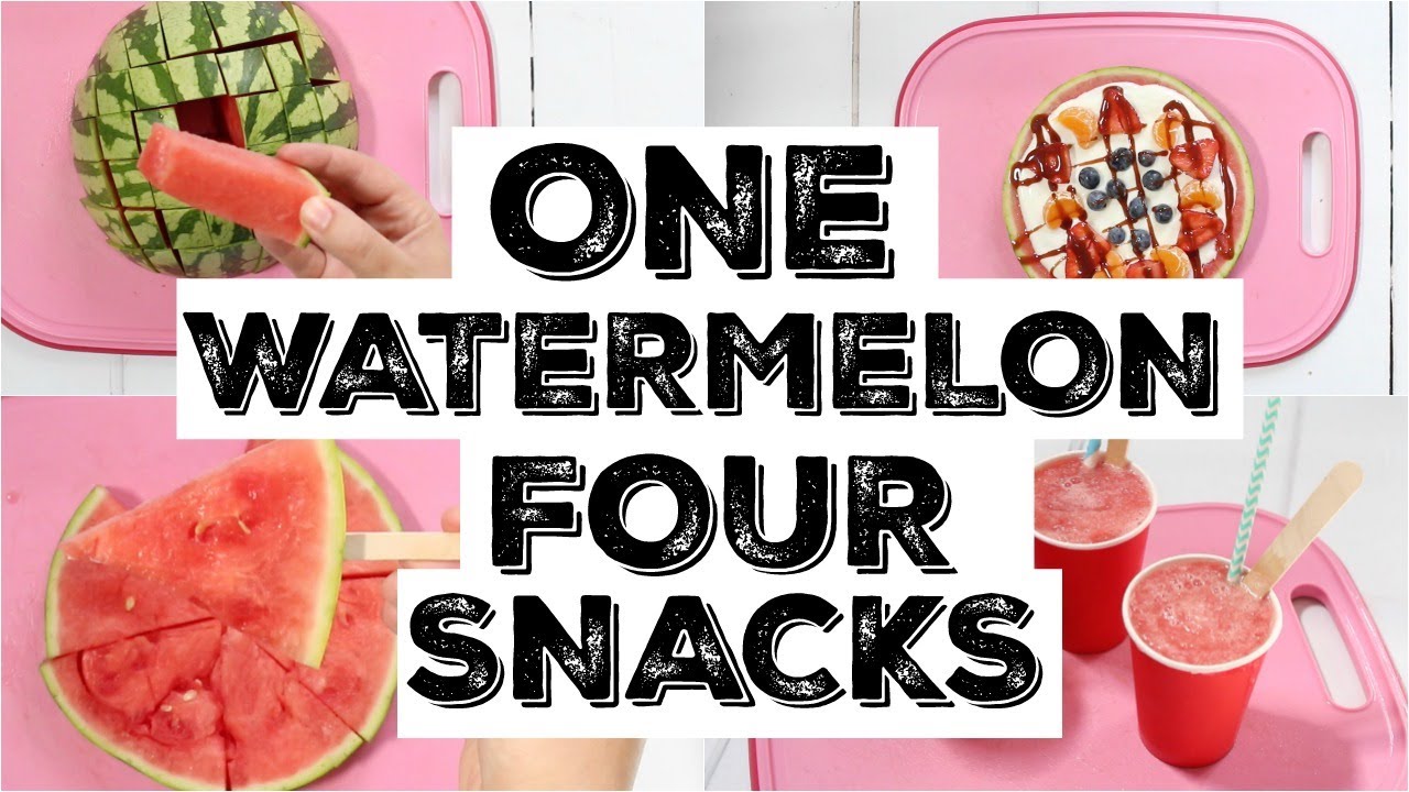 One Watermelon... Four Healthy Snacks for Kids Watermelon Hacks YouTube