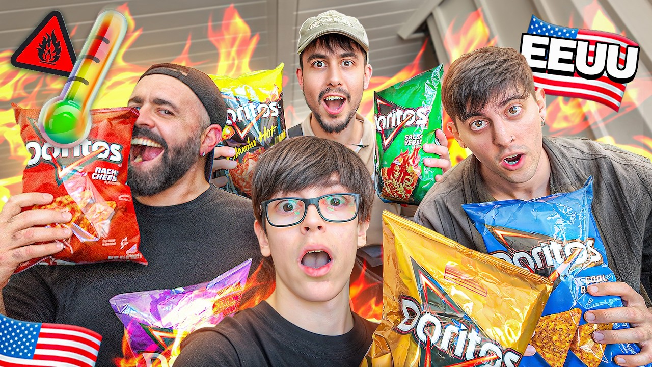 PROBANDO DORITOS PICANTES 🌶️🔥 ft. Robleis, Juan y Rush