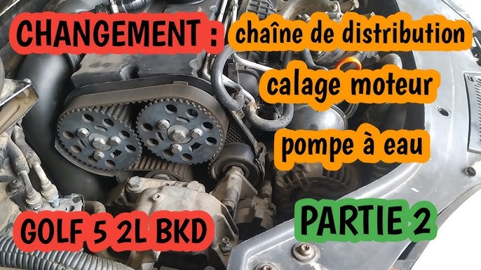 Changement Courroie De Distribution GOLF 5 2L Moteur BKD+Calage +  Changement Pompe a Eau. PARTIE 1 
