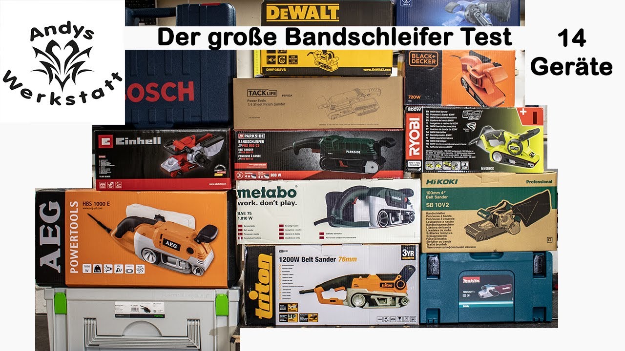 Bandschleifer Test Ankündigung - 14 Geräte im Test