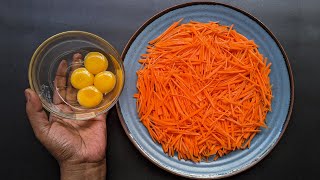 Just Add Eggs With Carrots Its So Delicious/ Simple Breakfast Recipe/ Healthy Cheap & Tasty Snacks