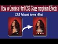 Glassmorphism Card HTML CSS | Real Glassmorphism Card Hover Effects| HTML CSS Glassmorphism Effects