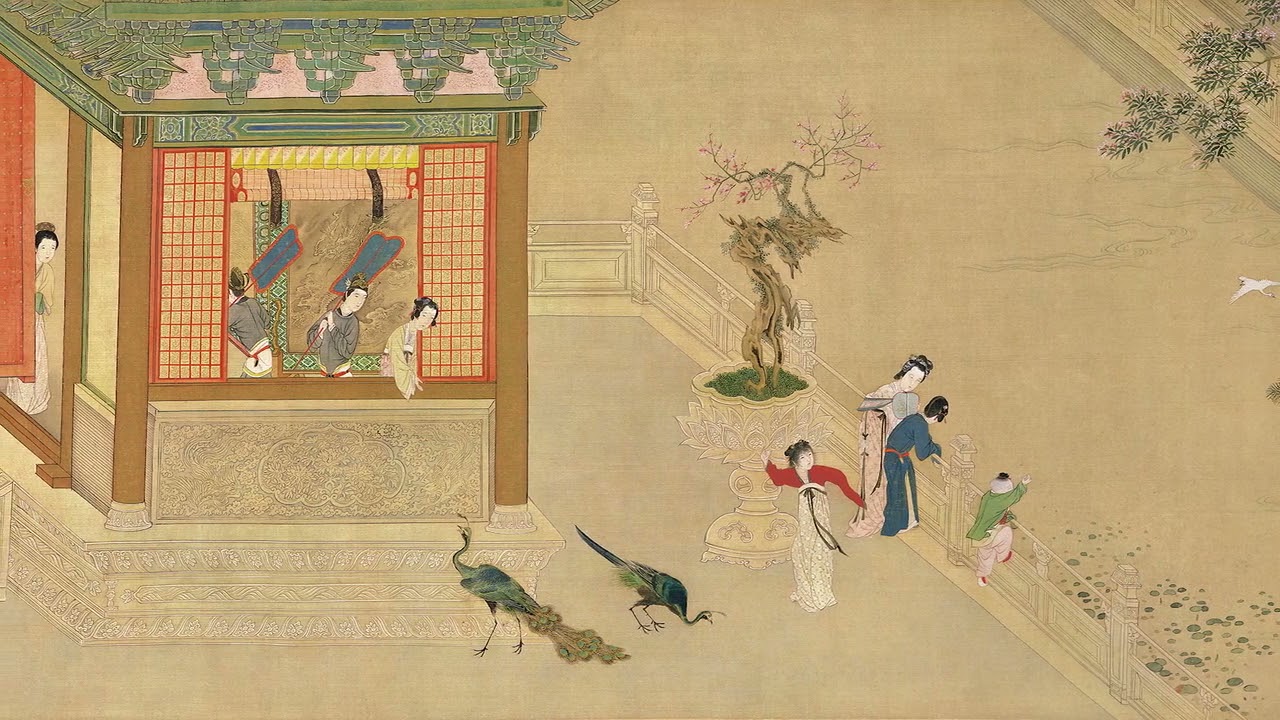 国画精赏：明仇英汉宫春晓图中国重彩仕女第一长卷高清版- YouTube