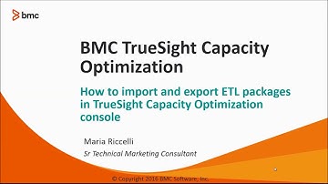 How to export & import ETL packages | TrueSight Capacity Optimization