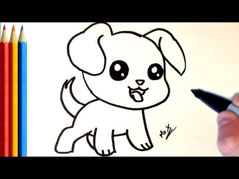 How to Draw a simple Puppy - Step by Step Tutorial - YouTube