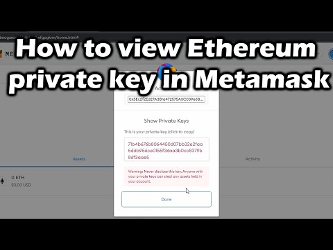 How to view Ethereum private key in Metamask