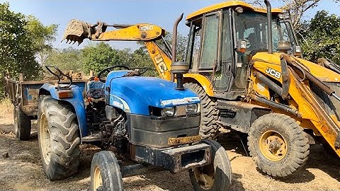 Jcb 3dx Backhoe Loader Machine Loading Mud In New Mahindra and Newholland Tractors | Jcb and Tractor