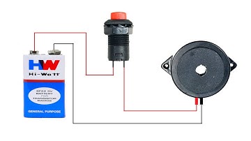 How to Connect(Wire) DC Buzzer with 9V Battery & Switch | How to Make a Simple Electric Circuit