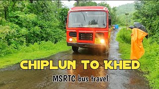 Chiplun to Khed via Lote : MSRTC bus full journey । ST buses Maharashtra । Chiplun । Khed bus stop