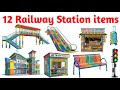 12 Railway Station Items Names 🚂 | Railway Vocabulary for Kids #RailwayStation #KidsLearning #Train