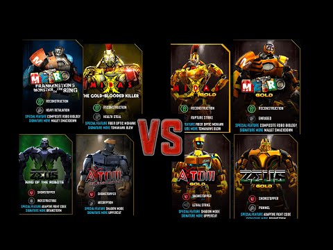 (Real steel WRB)Midas & metro & atom & Zeus vs GOLD midas & GOLD metro & GOLD atom & GOLD Zeus