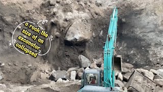 Large rocks collapsed, heavy equipment operators panicked, sand mining