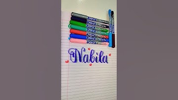 NABILA name calligraphy 💜 Write ur name in cmnts for calligraphy ✨#viral#youtube#calligraphy#shorts