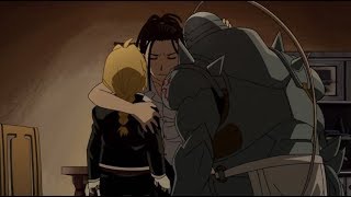 Izumi Curtis emotional with Alphonse and Edward - Fullmetal Alchemist Brotherhood